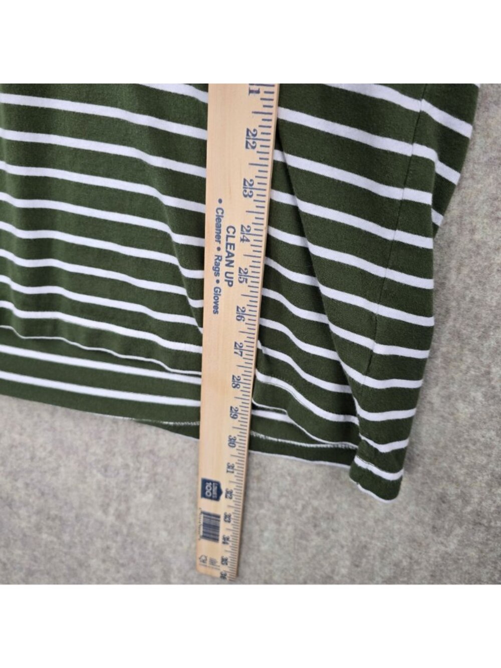 Van Heusen Men's Polo Shirt Green & White Stripes XL 100% Cotton Classic Fit - Picture 5 of 6
